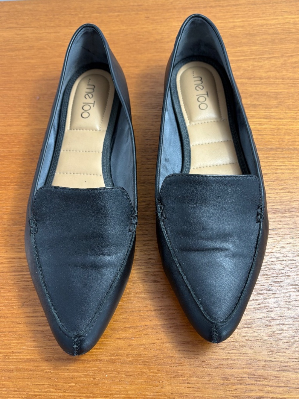 Women's "Me Too" Black Leather Loafers